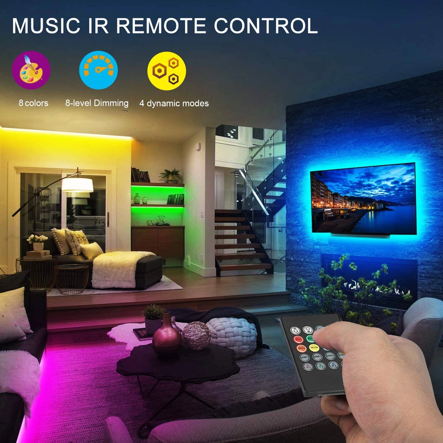 TV Backlight Music Sync USB Powered LED Strip Light