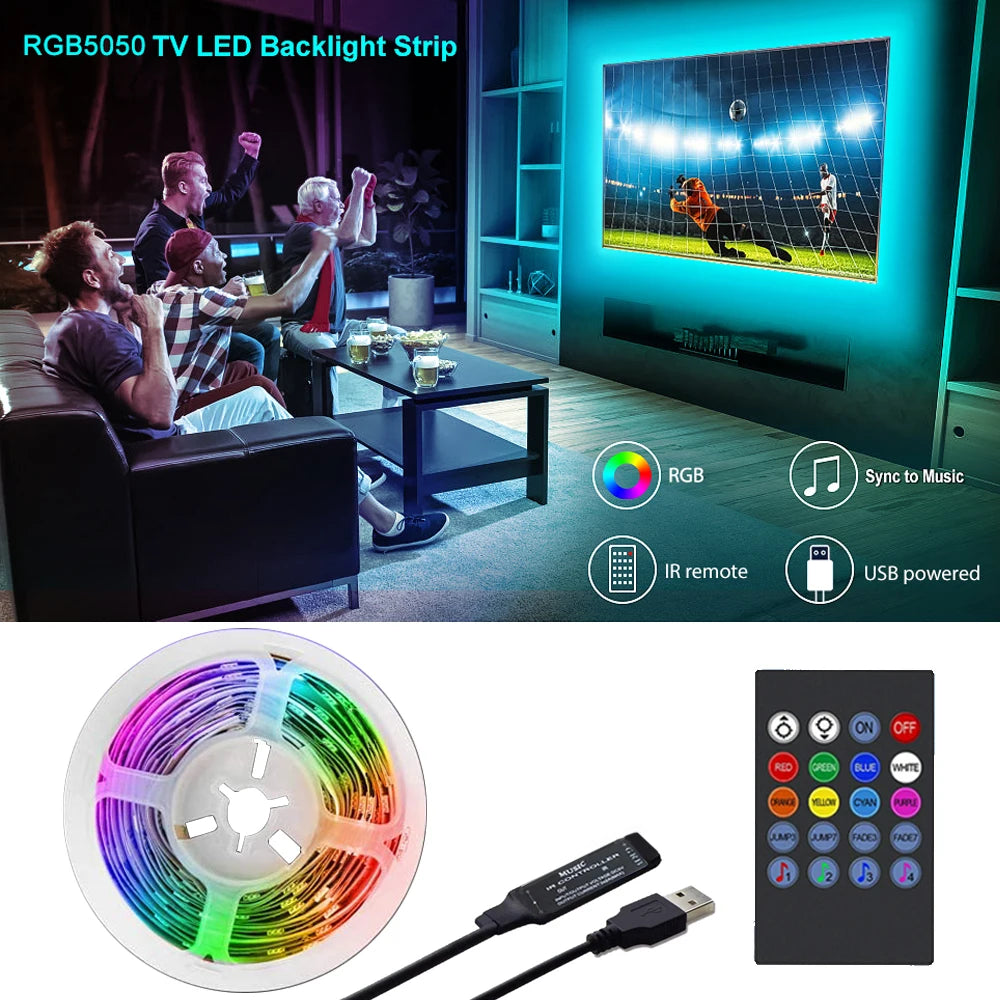 TV Backlight Music Sync USB Powered LED Strip Light