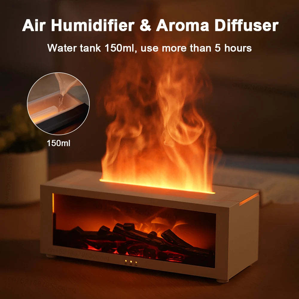 3D Flame Fireplace Machine - Large Fog Home Humidifier