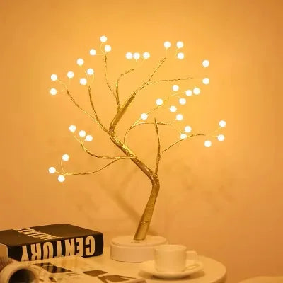 LED Night Light Mini Christmas Tree Copper Wire Garland Lamp For Kids Home Bedroom Decoration