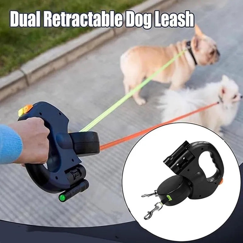 Double Dog Leash for Two Dogs with Tangle-Free