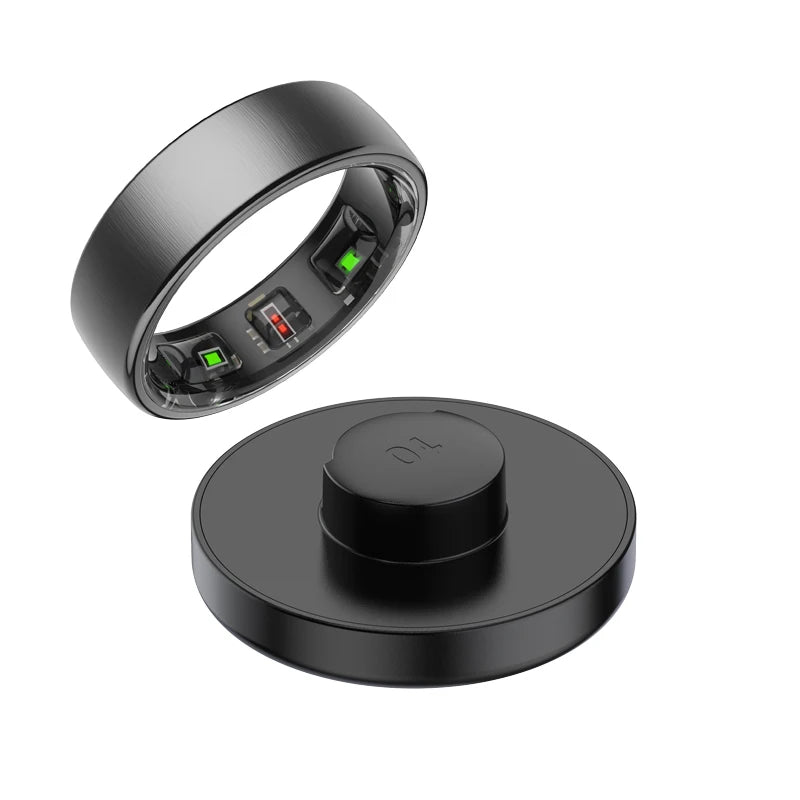 R10 Smart Ring For Men Women with Wireless Charging,SkinTemperature Health and Sleep Monitor,Multi-sport Modes For Andriod IOS