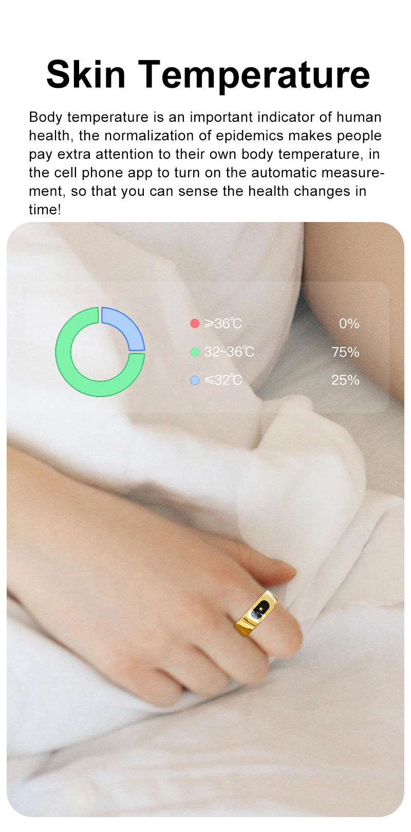 R08 Smart Ring For Men Women Touch Control Function Health Monitor IP68 5ATM Waterproof Skin Temperature Measure Smart Ring New