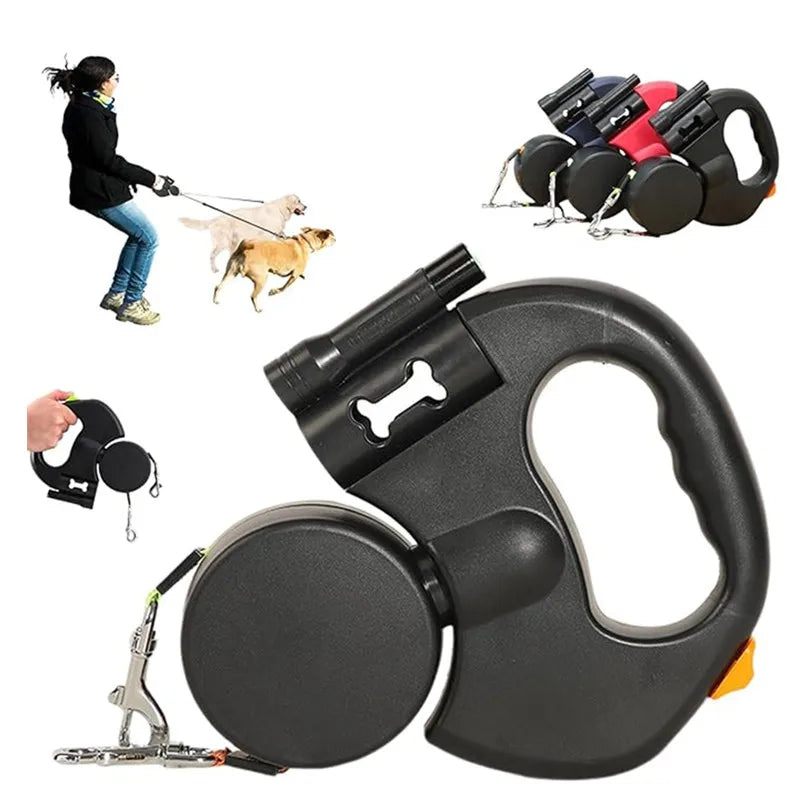 Double Dog Leash for Two Dogs with Tangle-Free