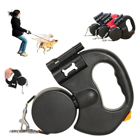 Double Dog Leash for Two Dogs with Tangle-Free