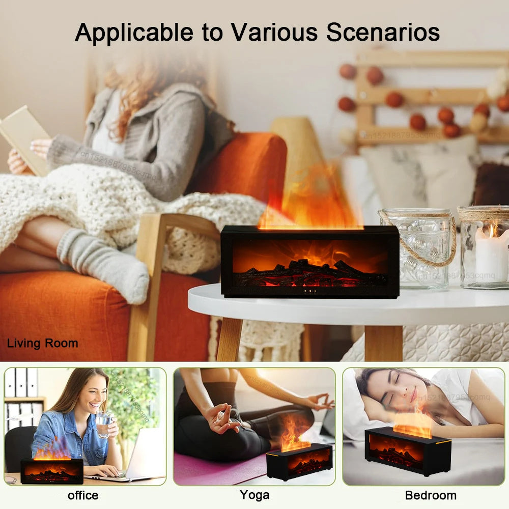 3D Flame Fireplace Machine - Large Fog Home Humidifier